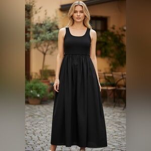 Anew Day Elegant Black Tank High Low Dress Women’s M